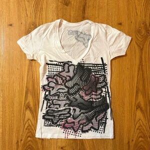 Fox Women's Artistic V-Neck Tee - White and Black